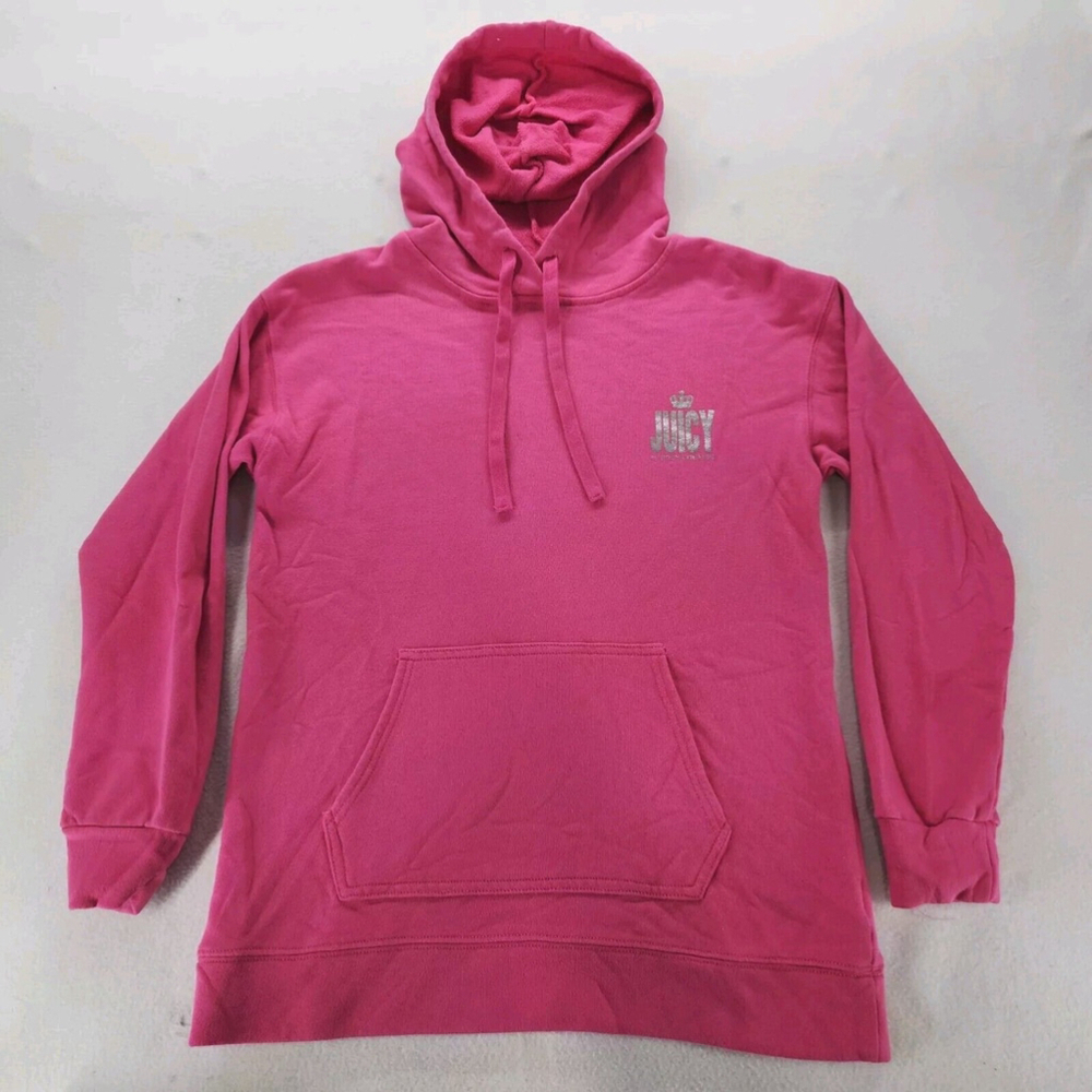 Juicy Couture Challengers Womens Small Preppy Pink Pullover Sweatshirt Hoodie - Picture 2 of 11